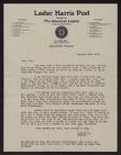 Letter on American Legion stationery